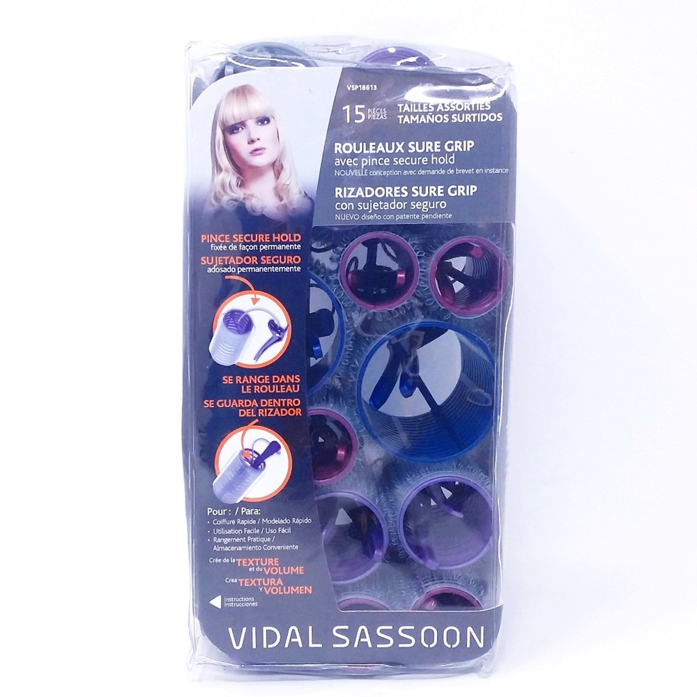 ✨4/$35✨ Vidal Sassoon Sure Grip Hair Rollers 15 Pieces